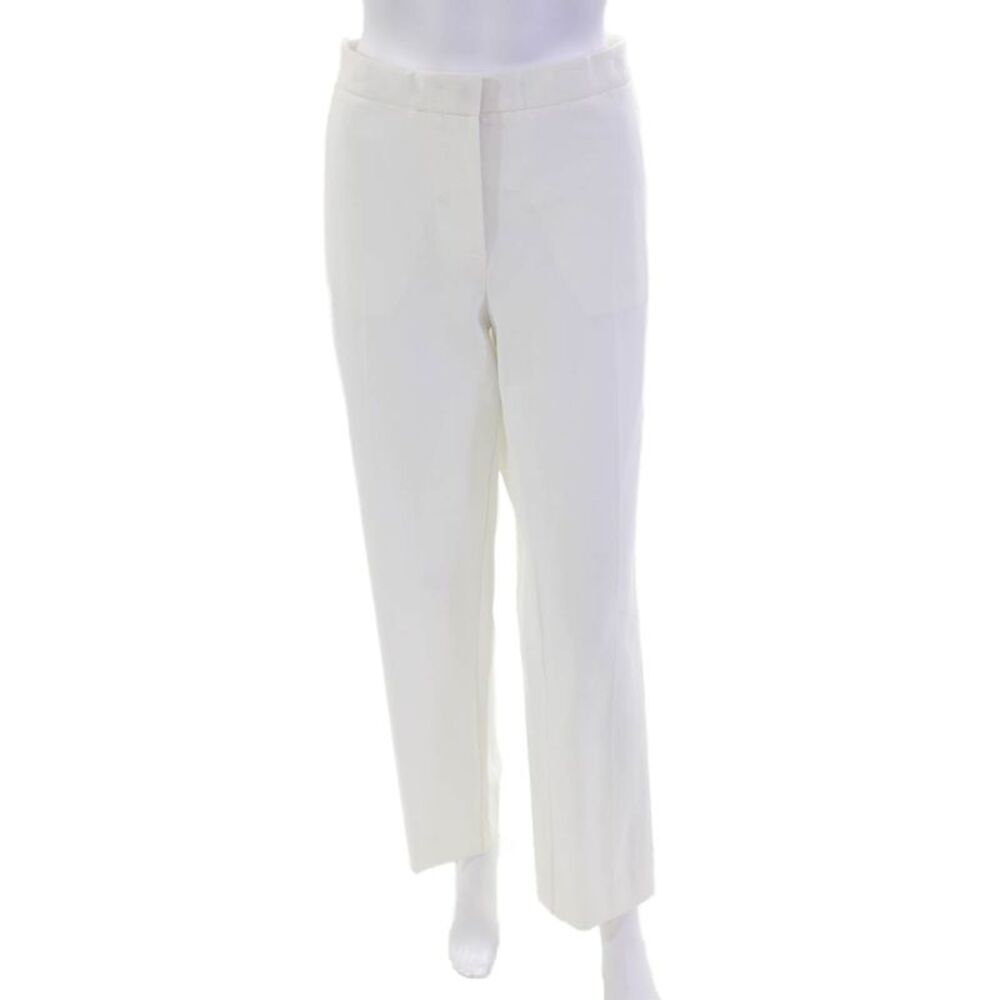 Sharis Womens Zippered Mid-Rise Tapered Dress Pants Solid White Size 50